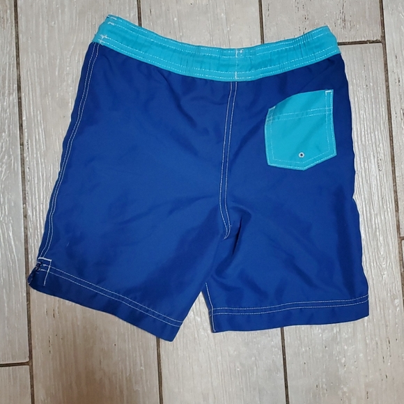 Land's End Boy's L 7 Blue Swim Trunks - Picture 2 of 3